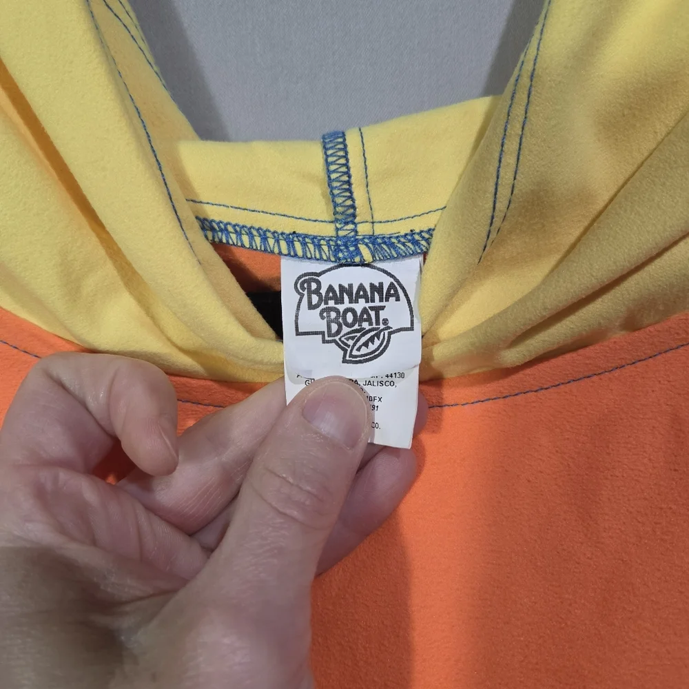 Banana Boat FINTEX Orange yellow Hooded Beach Surfing TOWEL Surf PONCHO One Size